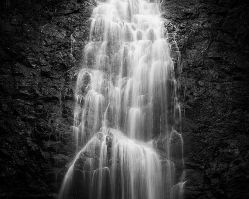 waterfall black and white
